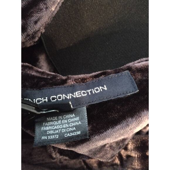 French Connection Women’s Purple Velvet Cocktail Dress Size 10 Double V-Neck - Picture 14 of 16